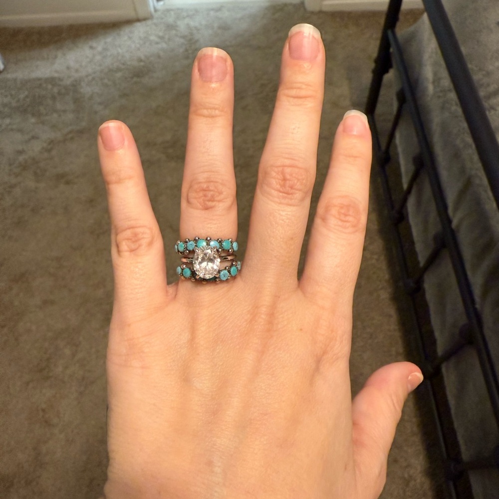Turquoise stacking rings